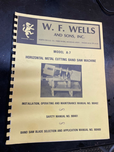 Wells horizontal bandsaw - a-7,