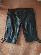 Mens Black Leather Shorts 40 Waist New Without Tags Never Worn