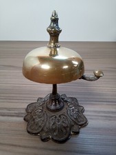 Vintage Brass Desk Bell, Hotel Bell, Antique Service Ringer, Front Desk Call...