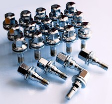 alloy wheel bolts nuts O.E. Flat seat, 19mm Hex, M12 x 1.25 35mm thread. x 20
