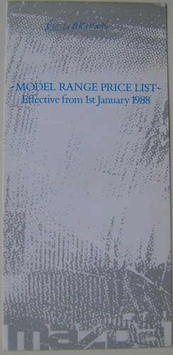 Mazda price list 1988 323 - 1988,