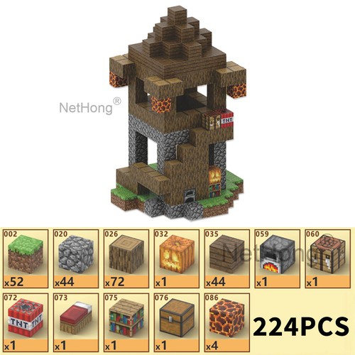 224pcs set minecraft magnetic - minecraft,