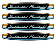 Sea Ray Boat Vintage Stickers. Remastered for Boat Restoration Project