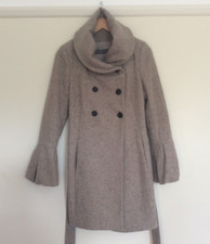 LADIES WOOL COAT by ZARA SIZE 8 MADE IN SPAIN HARDLY WORN