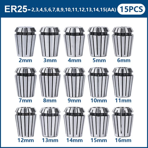 15pcs er25 collet set - 15pcs, 2-16mm