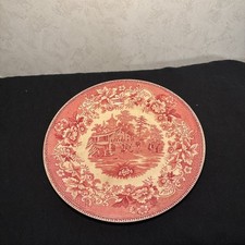 AVON COTTAGE Thomas Hughes & Son Red White Platter Longport Staffordshire