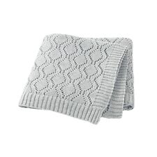 Knitted Soft Baby Blanket, Grey, 70x90cm – Perfect for Boys & Girls