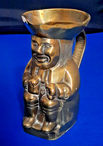 Vintage solid brass toby - solid, jug