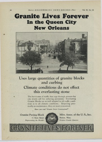 1926 granite paving block - granite, ad