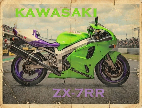 Kawasaki 7rr metal sign - zx,