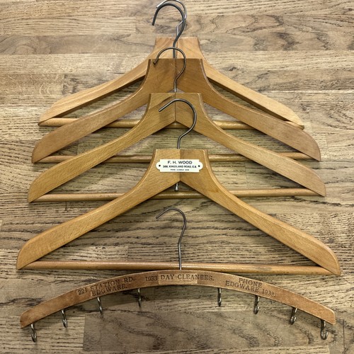 Vintage wooden coat hangers - vintage,