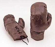 New Vintage 1930s Boxing Gloves 10oz Brown PU Leather Look Retro Unbranded