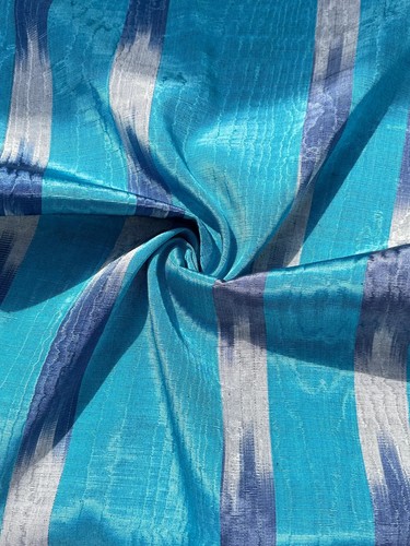 Blue silk moire fabric - moire,