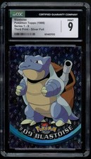 Pokemon Blastoise Foil Topps Tv Cgc 9 Black Logo 3rd Print Vintage Low Pop