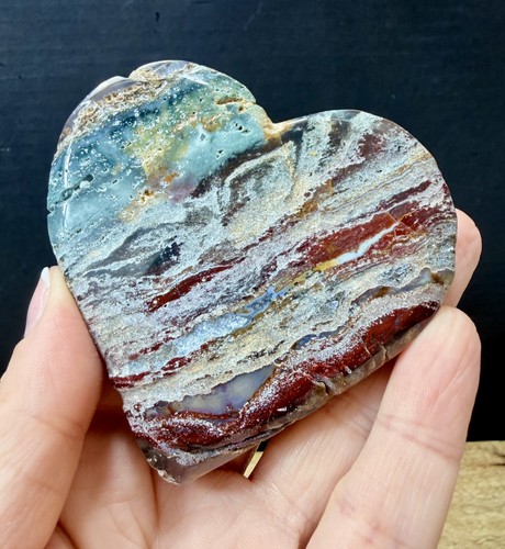 Crystal ocean jasper heart - jasper,