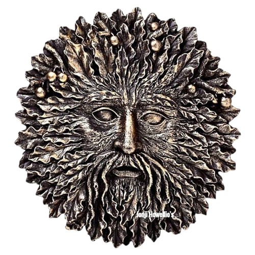 Green man wall plaque garden - green,