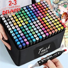 120 Colours Dual Tip Twin Marker Pen Set For Copic Drawing Artist Sketch UK