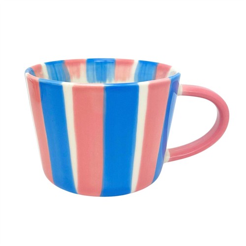 Hand painted candy stripe mug - hand,