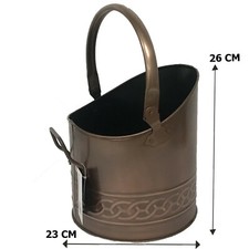 Fireside Coal Bucket Hod Scuttle Fireplace Log Ash Storage Bucket Copper Finish
