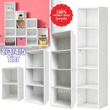 2 3 4 5 Tier Cube Wooden Bookcase Shelving Storage Display Shelves Stand Unit