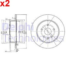 2X Brake Disc DELPHI Fits