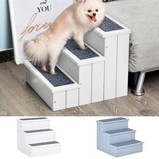 PawHut 3 Step Wooden Dog Steps