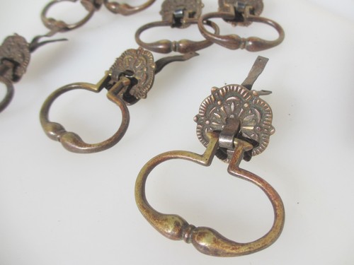 Antique brass drawer drop - drawer,
