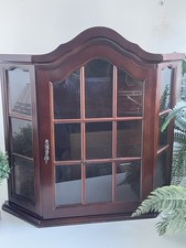 Vintage Free Standing / Hanging Wooden Curio Display Cabinet Glass Panelled Door