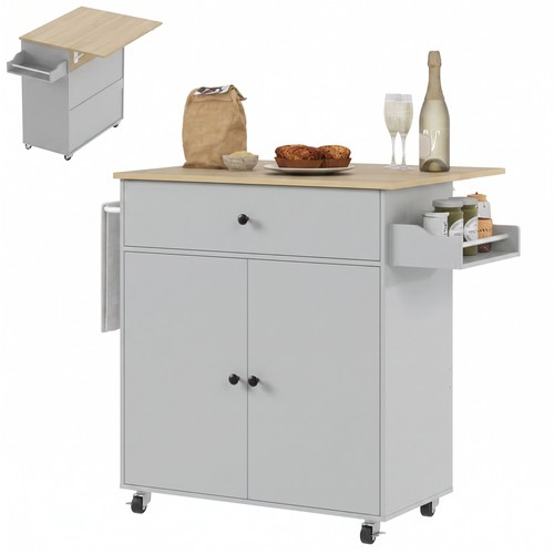 Homcom kitchen island with - kitchen,
