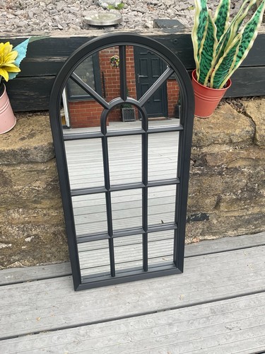 Garden mirror arched black - mirror,