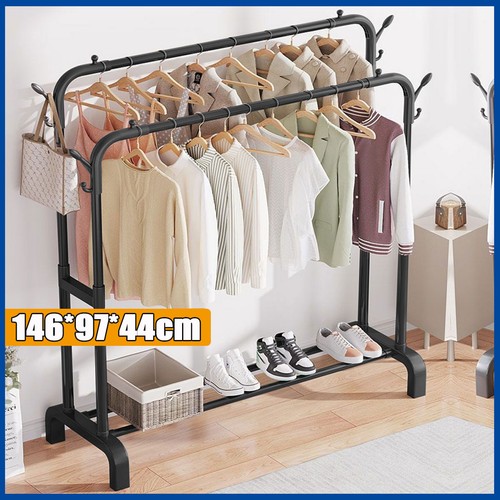Heavy duty double clothes - duty, rail