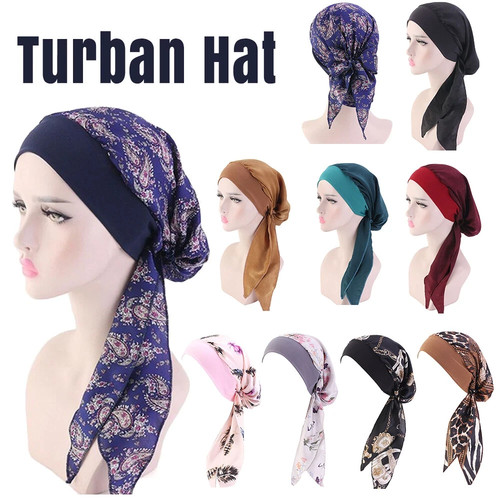 Pre tied turban hat - pre-tied, headwear