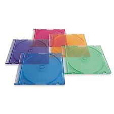 20 × CD/DVD Slim Case, Assorted Colours Pack of 20 High-Quality Cases for 1 Disc