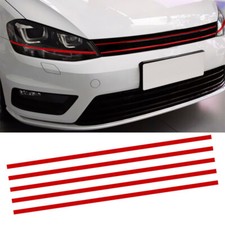 5Pcs Car Universal Front Hood Grille Decal Stripe Sticker Decor Accessories Red 