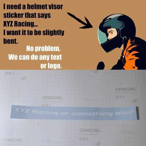 Slightly bent visor sticker - slightly,