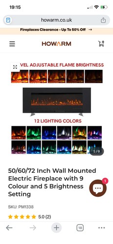 Inch led electric fireplace - inch,