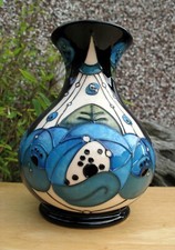 Moorcroft RENNIE ROSE BLUE vase M1/6 Retail Price £345 Charles Rennie Mackintosh