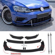 For VW Golf MK7 GTD GTI MK6 MK5 MK4 Front Bumper Lip Spoiler Splitter+Strut Rods