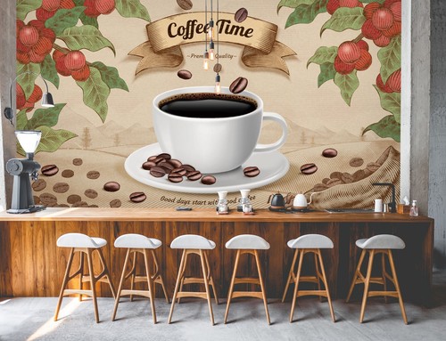 Coffee shop b544 wallpaper - 3d,