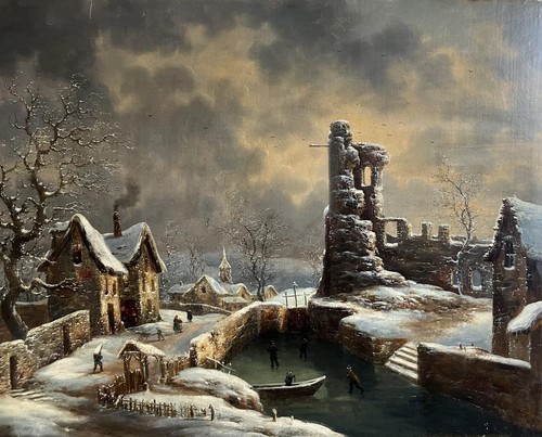 Antique oil painting - antique, old