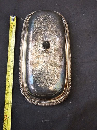 Metal butter dish with - metal, tray