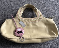 Radley Vintage ButterYellow Leather Large Bag With New Charm