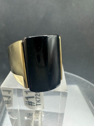 Mens gold onyx ring - , 18kt
