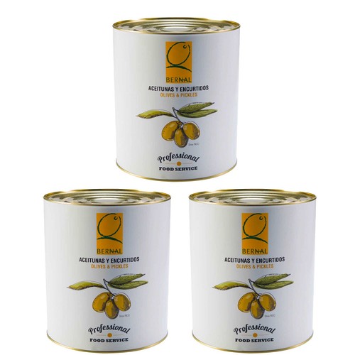 2kg tin pitted green - tin,