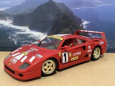 Burago 1:18 Ferrari F40 Evoluzione 1992 Race car, Red with Decals, No Box.