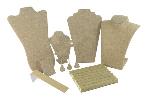 Burlap jewellery displays for - burlap,