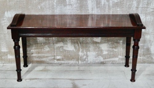 Edwardian mahogany hall bench - mahogany,