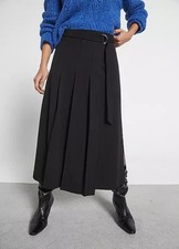Skirt black pleated wrap skirt