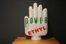 Power Ethyl Hand Petrol Pump Globe Glass Oil Gas Automobilia Memorabilia 