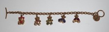 Rare Harrods Original Box Vintage Teddy Bear Charm Bracelet 🧸